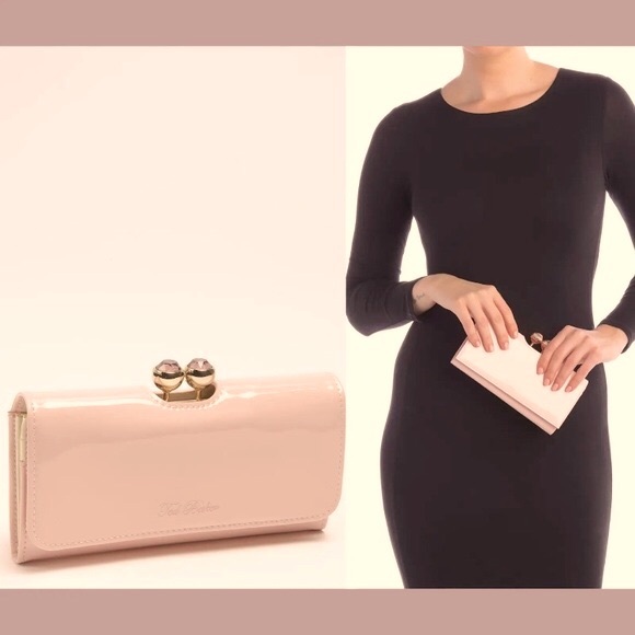 Ted Baker Handbags - [Ted Baker] Jeweled Kiss Clasp Bobble Matinee Long Wallet in Light Pink